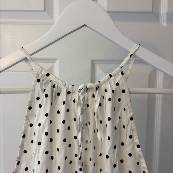 Banana Republic White & Black Polkadot Sleeveless Maxi Dress Size Small Cotton - Picture 5 of 14